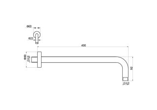 Кронштейн для верхнего душа Aquatek AQ2176BG 40 см оружейная сталь